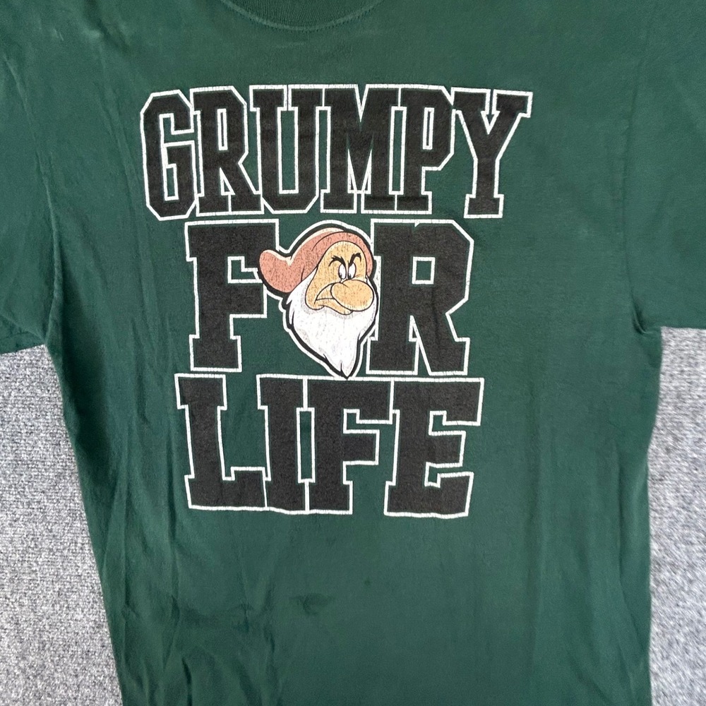 Disney Grumpy For Life T-Shirt Mens Large Green Snow White Seven Dwarfs Graphic - Picture 2 of 8